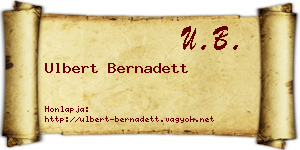 Ulbert Bernadett névjegykártya